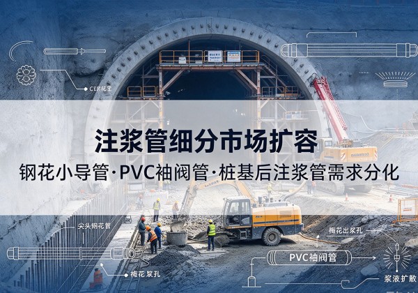 明山注浆管细分市场扩容，隧道钢花小导管、PVC 袖阀管、桩基后注浆管需求分化
